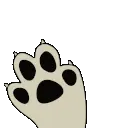 An animation of a dog waving their hand
